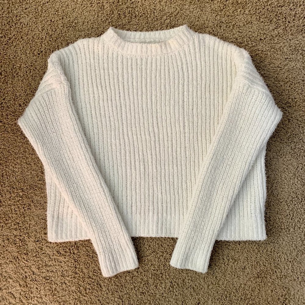 Primark White Cropped Cozy Sweater